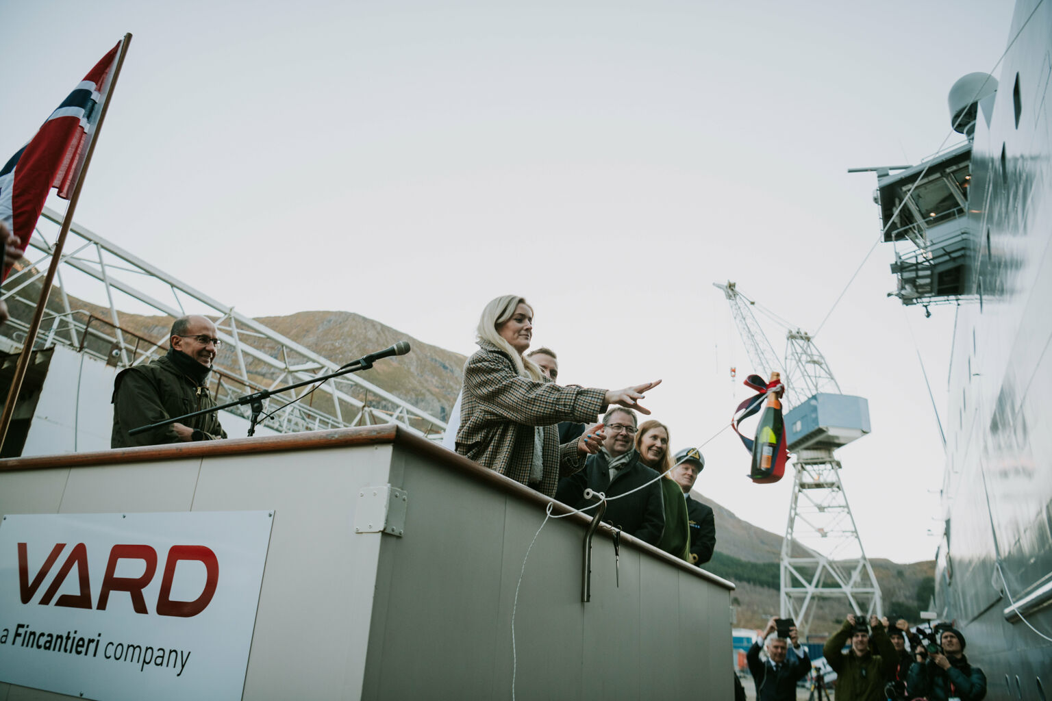 Naming ceremony of new Norwegian Coast Guard vessel at Vard Langsten - VARD